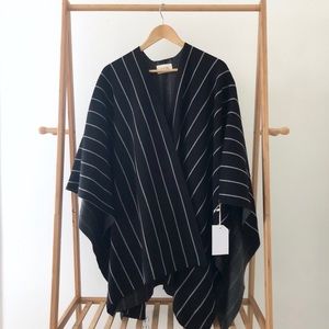 NWT If by Sea Black/White Striped Oversized Poncho
